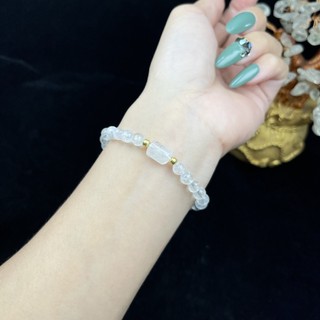 Vòng tay thạch anh trắng phối lu thống 8mm - PTGems
