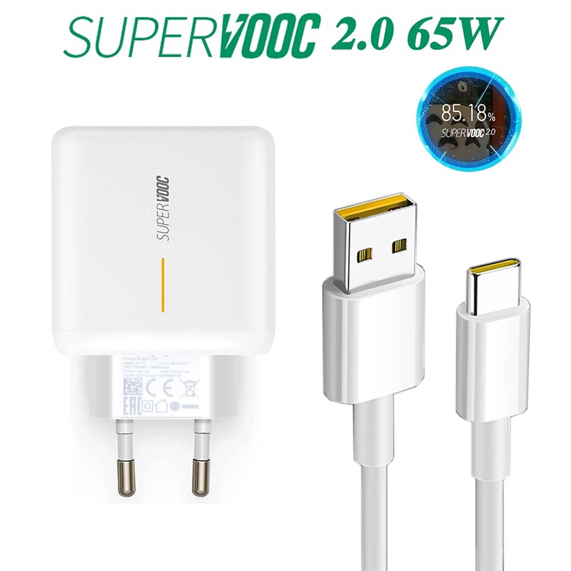 Củ Cáp Sạc Nhanh Super VOOC 65W (OPPO Find X3 Pro, Realme GT Neo 2, Neo 2T, GT 2, GT 2 Pro)