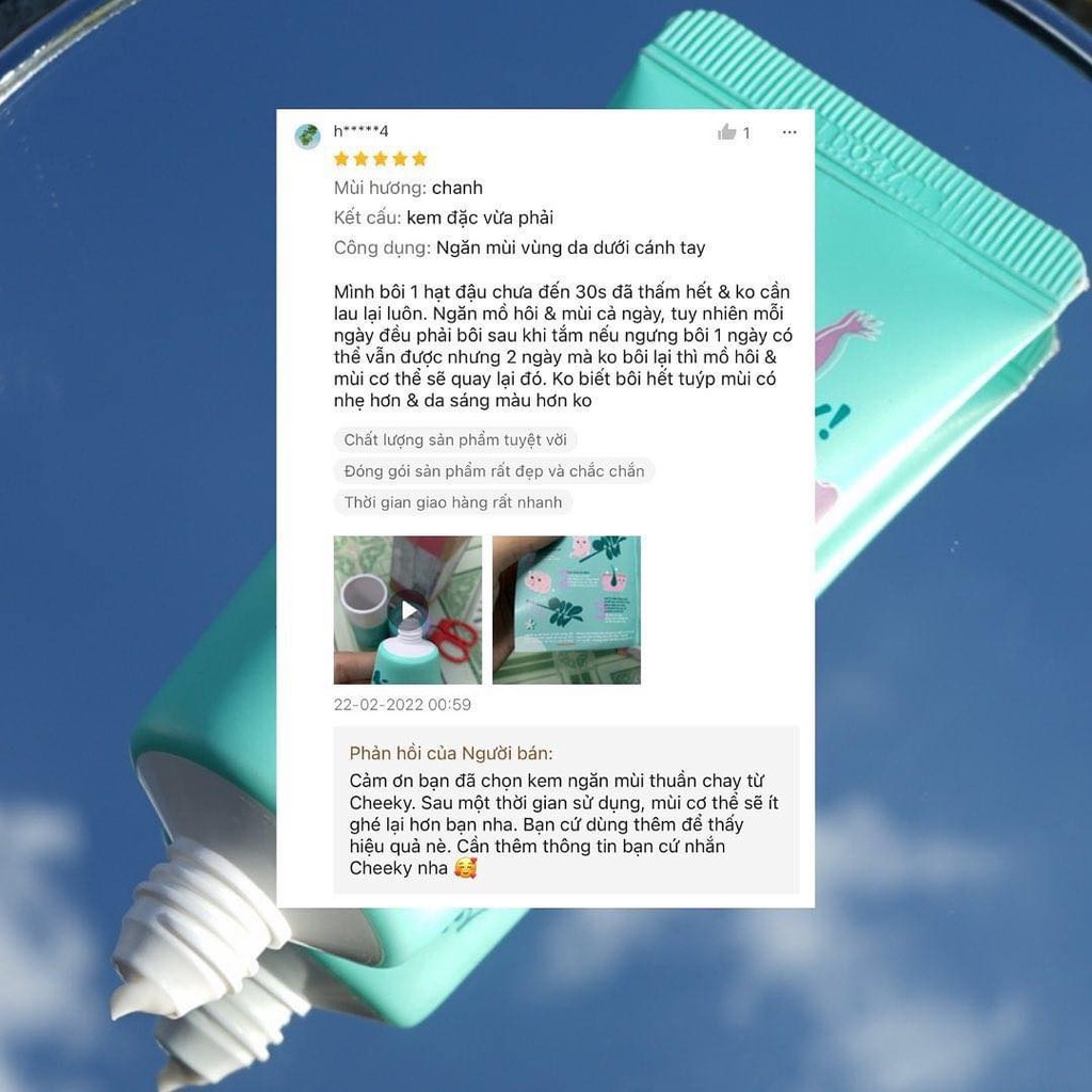 Kem ngăn mùi vùng da dưới cánh tay thuần chay Cheeky  Arms Up