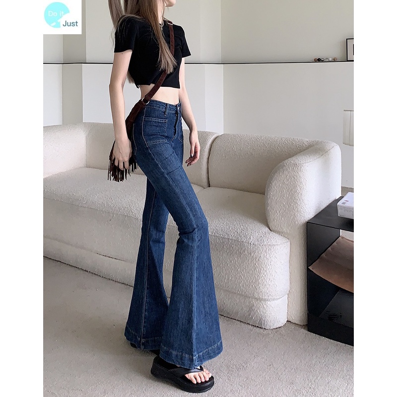 Ảnh Thật Giá hot Trang Phục Quần denim Lưng Vừa Có Túi Dán Quyến Rũ Cho Nữ