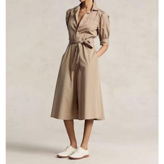 Đầm Lauren Ralph xịn xò kèm dây cột eo cổ sơ mi