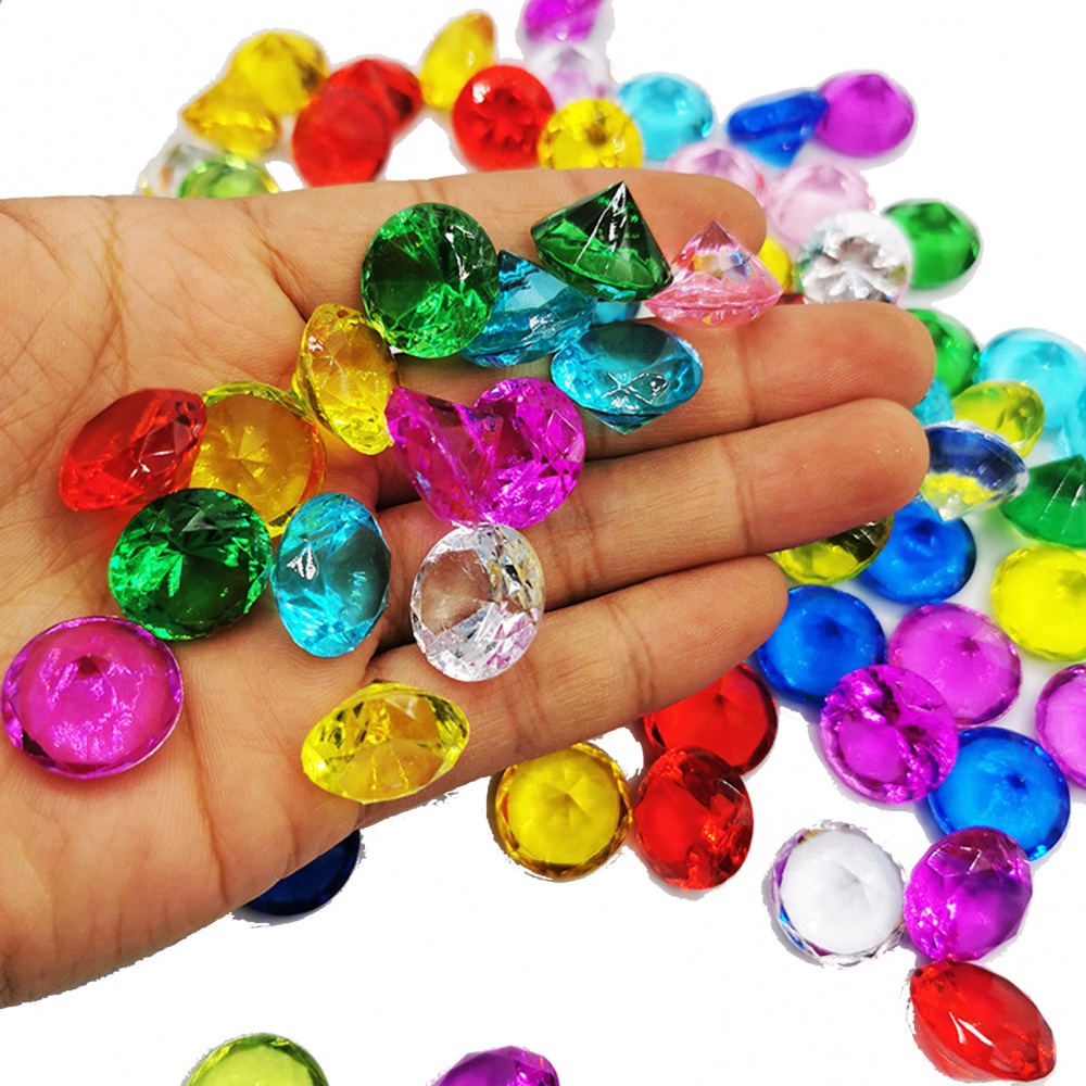 Set 100 Viên Đá Nhiều Màu Sắc Bằng Acrylic Cho Bé Tập Bơi