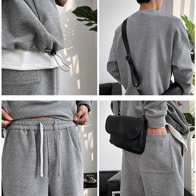 Bộ quần áo thể thao thu đông dài tay nam nữ unisex, Bộ đồ nam nữ form rộng Hàn Quốc