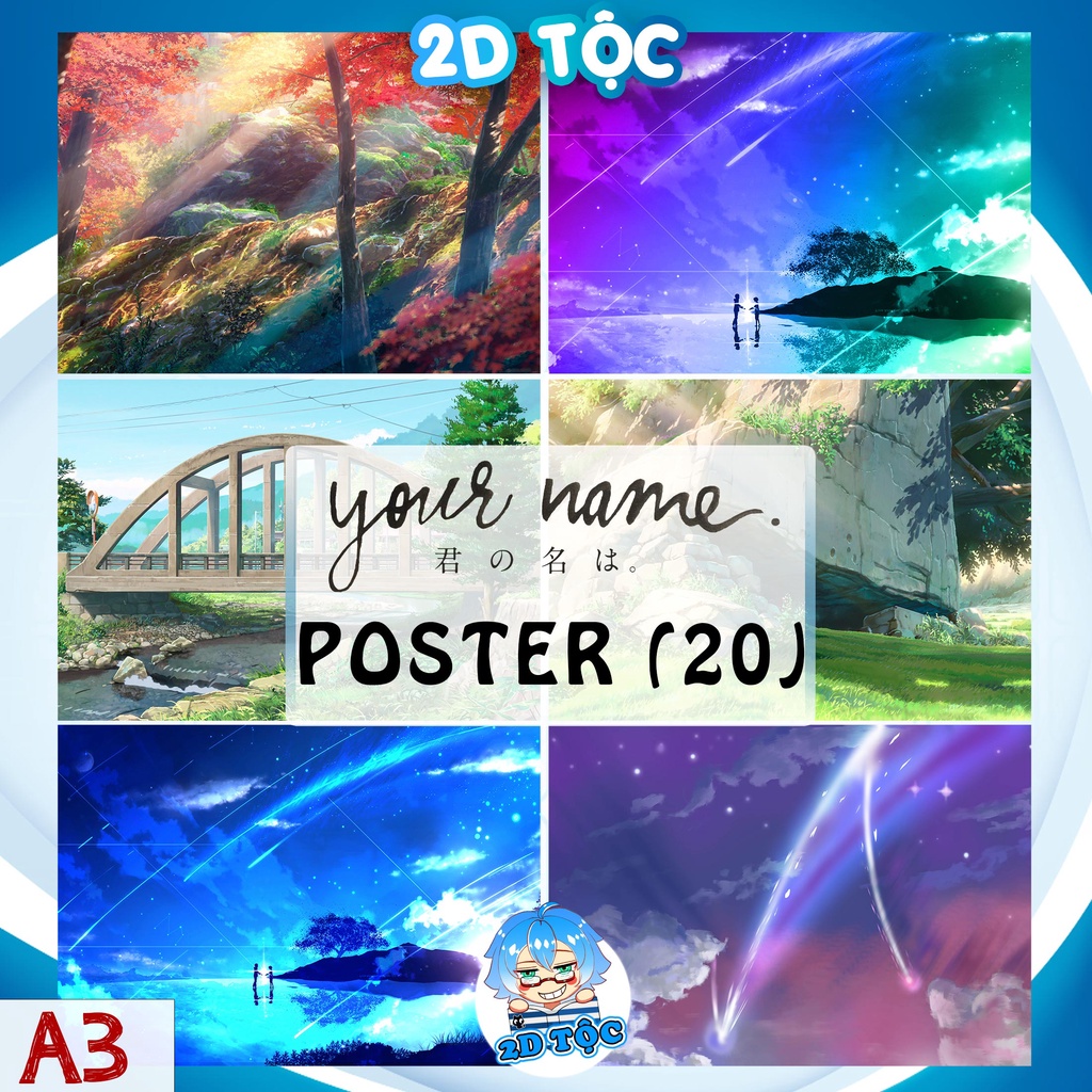 Ảnh Poster A3 Chất Lượng Chuẩn Anime Kimi no Na wa (20) – Tranh Dán Tường 2D Tộc Shop