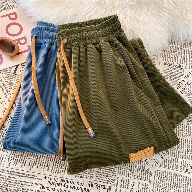 Quần Dài Vải Nhung Phong Cách Hàn Quốc Thời Trang Xuân Thu 2022