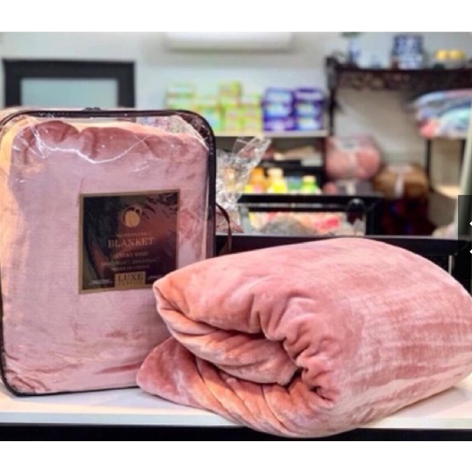 Chăn lông tuyết nhung Decor40 loại 2.2kg không rụng lông, không phai màu, Chăn Blanket nhiều màu tặng kèm túi đựng đẹp