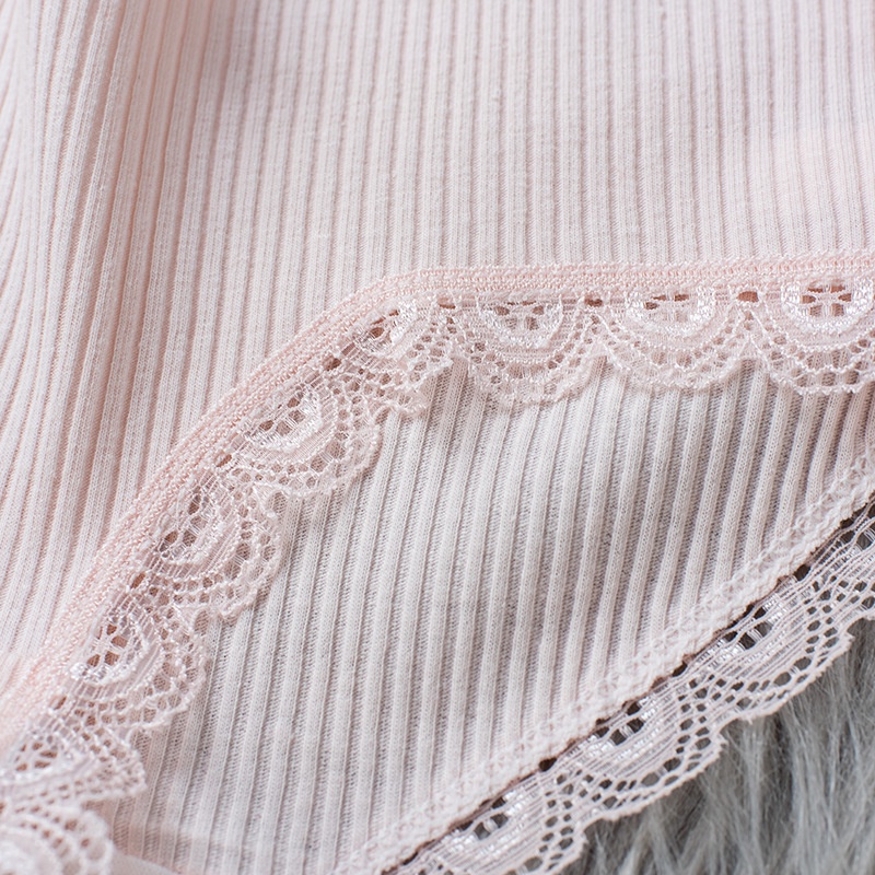 Quần Lót Nữ Cotton Kháng Khuẩn Gân Tăm Freeship Quần Chip Nữ Viền Ren Siêu Mềm Mịn Thoáng Mát QL09 - Size 35-65kg