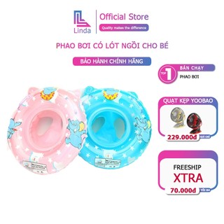 Phao bơi tròn ngộ nghĩnh có lót ngồi cho bé an toàn tiện lợi Linda