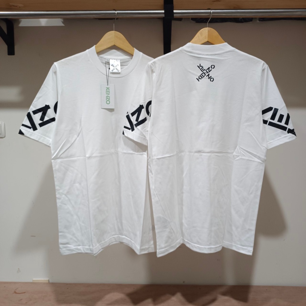 Áo Thun Trắng In Logo Kenzo Font Cá Tính