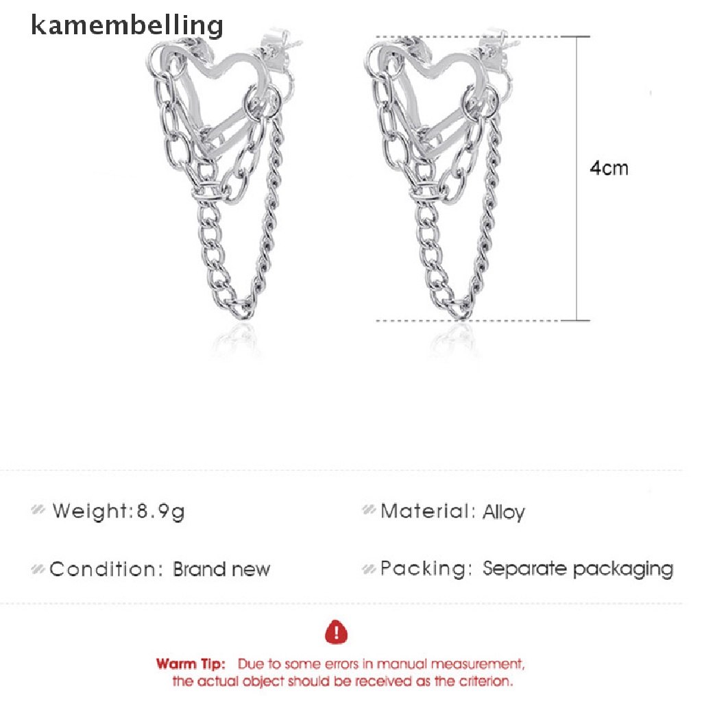 1 Đôi Bông Tai Hình Trái Tim Bằng Hợp Kim Thời Trang Cho Nữ
