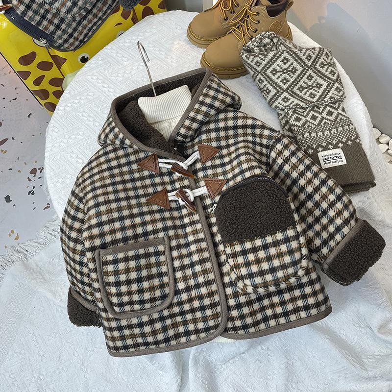 Áo Khoác Len Dày Cao Cấp Cài Khóa Sừng Thời Trang Mùa Đông Hàn Quốc 2022 Cho Bé