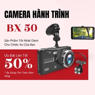 Combo camera hành trình ô tô bx50 - camera trước + sau tích hợp màn hình cảm ứng full hd và quay đêm bảo hành 1 năm