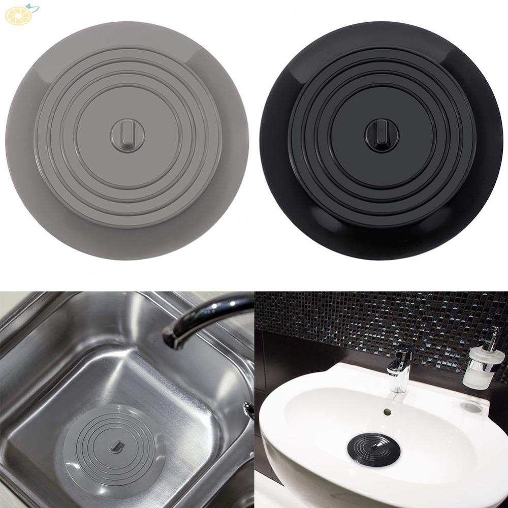 Nắp Đậy Cống Thoát Nước Bồn Rửa Chén Bằng Silicon Gel Mềm Chống Mùi Hôi Màu Xám / Đen