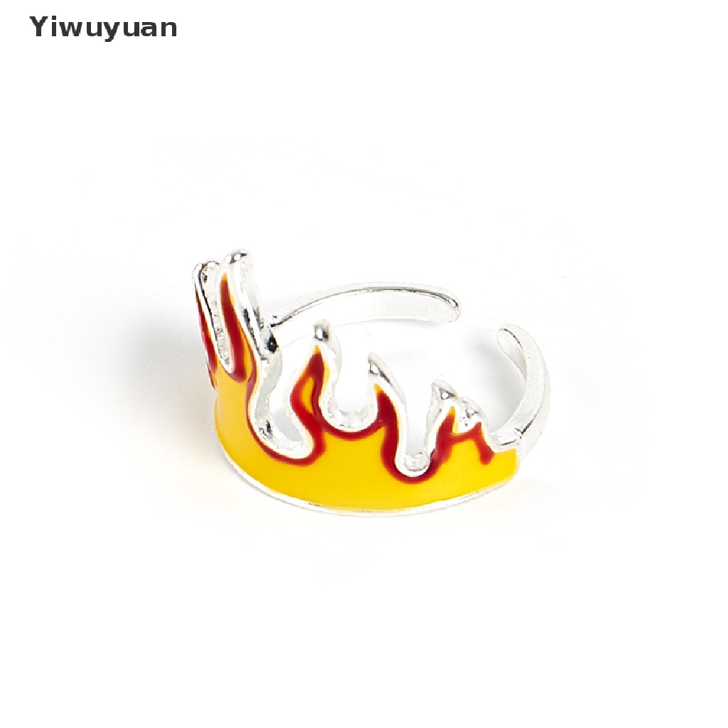 < Yiwuyuan > Nhẫn Hở Hình Ngọn Lửa Phong Cách Punk Hip Hop Cho Nam Và Nữ