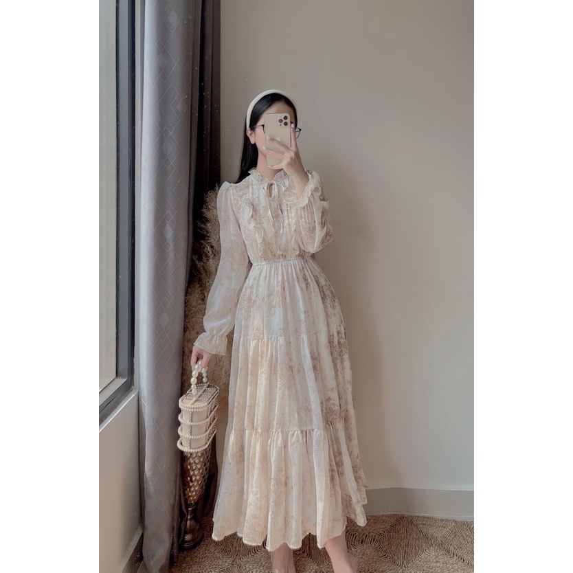 ĐẦM VINTAGE HOA NHÍ XẾP LI - VIN 01