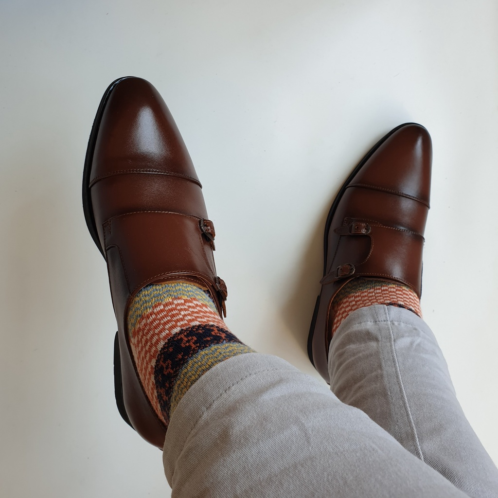 Bộ 5 tất thổ cẩm nam nữ vớ vintage len thấm hút và co giãn siêu tốt đi giày oxford