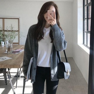 Áo cardigan len nữ chất len dày dặn ấm áp, kiểu dáng basic