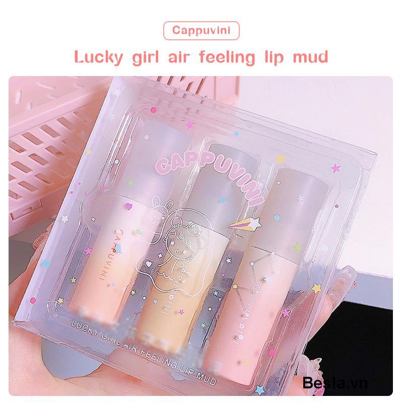 💎Son Bóng Cappuvini Dưỡng Ẩm Chống Thấm Không Dính Thấm Nước Chống Khô Môi Lâu Trôi Bong Son Bóng