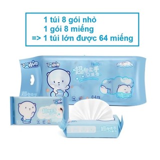 Khăn giấy ướt mini cực tiện dụng (8 gói nhỏ/bịch)