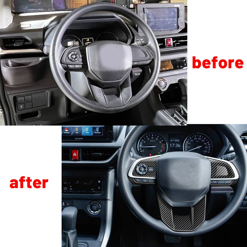 Viền Trang Trí Vô Lăng Xe Hơi TOYOTA VELOZ AVANZA 2022 2023 Bằng Sợi Carbon