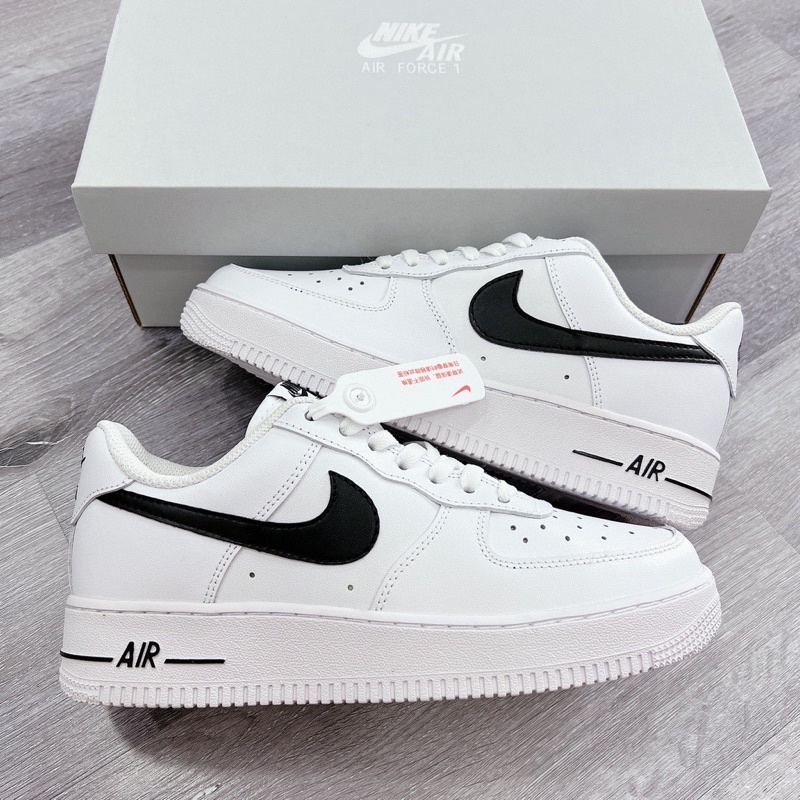 Giày _Nike Air Force 1 Trắng Vệt Đen Cổ Thấp Giày AF1 Thể Thao Sneaker Nam Nữ _Nike Trắng Đi Học Giá Rẻ G10