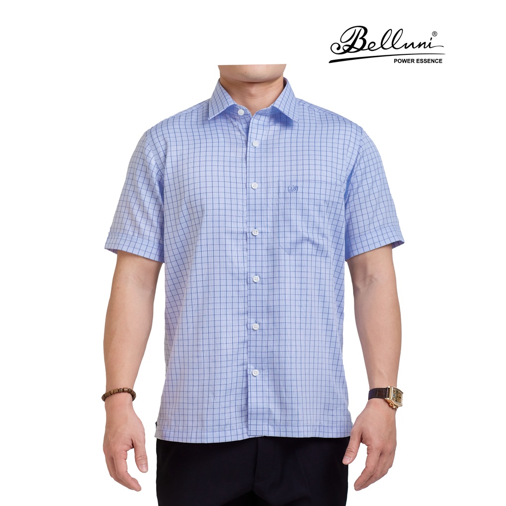 Áo sơ mi nam ngắn tay BELLUNI vải sợi tre mềm mại chống nhăn - ABN.BP.BE.221.B7