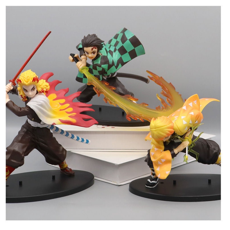 Mô hình Tanjirou, Kyoujurou, Zenitsu Trạng thái chiến đấu Thanh gươm diệt quỷ Figure Toystationvn