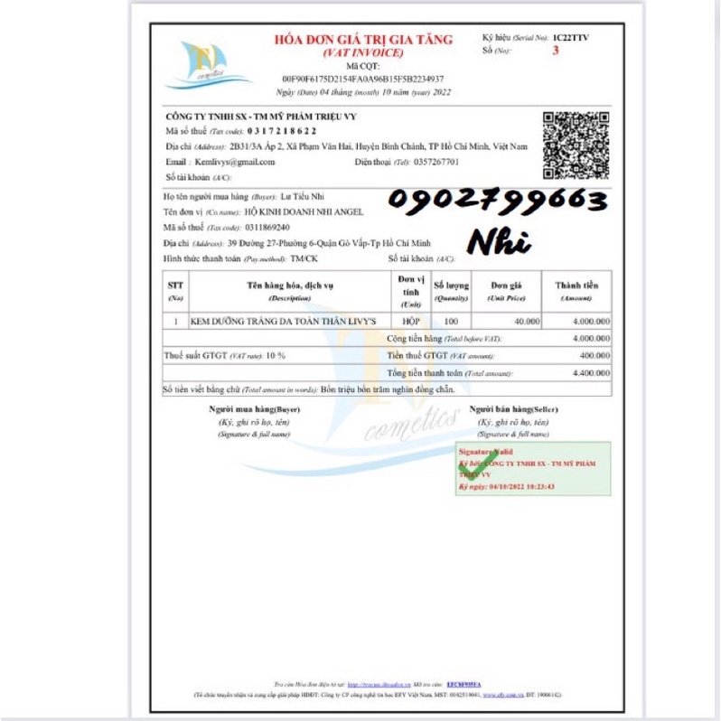 Combo 10 hủ body Livy’s vàng trắng da mờ thâm makeup kháng nước 250gam