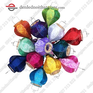 Đèn lồng HỘI AN củ tỏi vải lụa 10cm ( size nhí ) - kiểu CỦ TỎI treo cây , làm rèm cửa