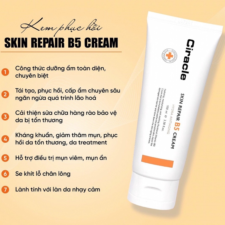 Kem dưỡng phục hồi da Ciracle Skin Repair B5 Cream 100ml