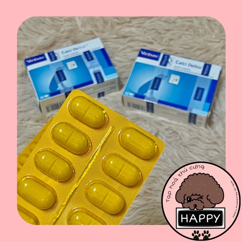HOẢ TỐC |  Viên bổ sung canxi Virbac Pháp chó mèo / Calci Delice cung cấp calcicum phospho vitamin D3 thú cưng