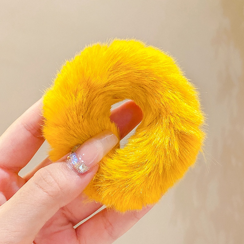 Dây Buộc Tóc Đuôi Ngựa Bằng Lông Nhung Mềm Mại Nhiều Màu Dễ