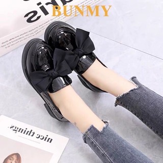 (xả kho) Giày Đốc nữ da bóng mềm đế 4p phối nơ 2 màu