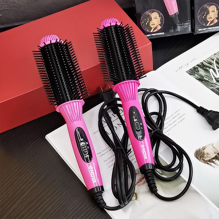 Lược điện , máy uốn tóc xoăn 3in1 NOVA tạo kiểu, uốn duỗi, cụp tóc-ChangBeauty68