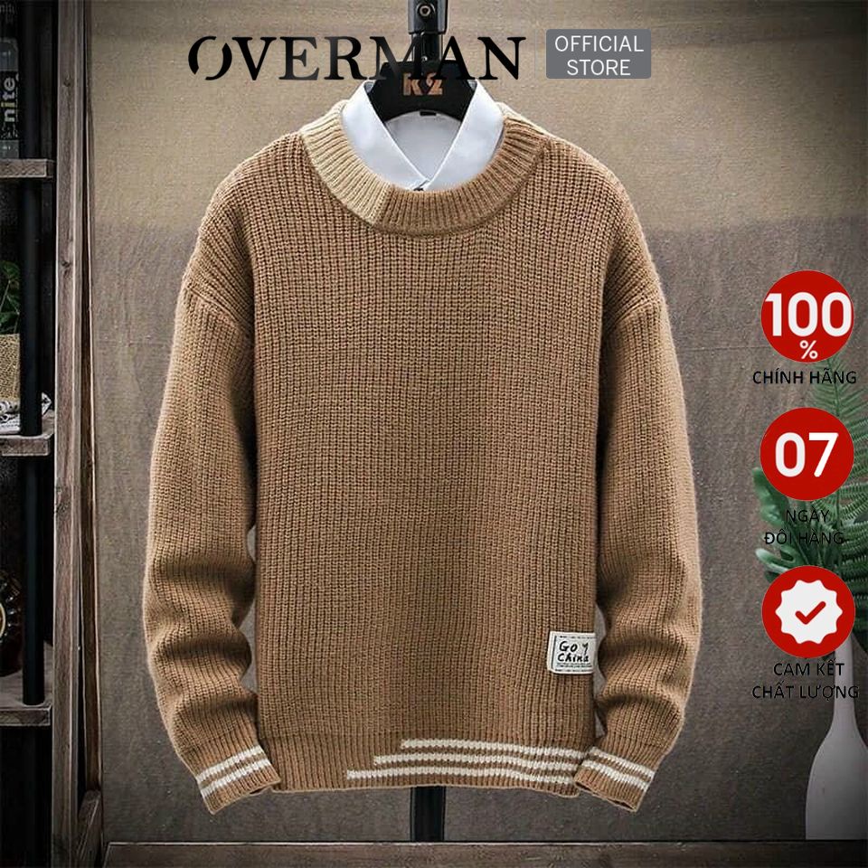 Áo len nam cổ tròn Hàn Quốc dài tay form Rộng trẻ trung, vải dày dặn cực ấm AL06 - OVERMAN