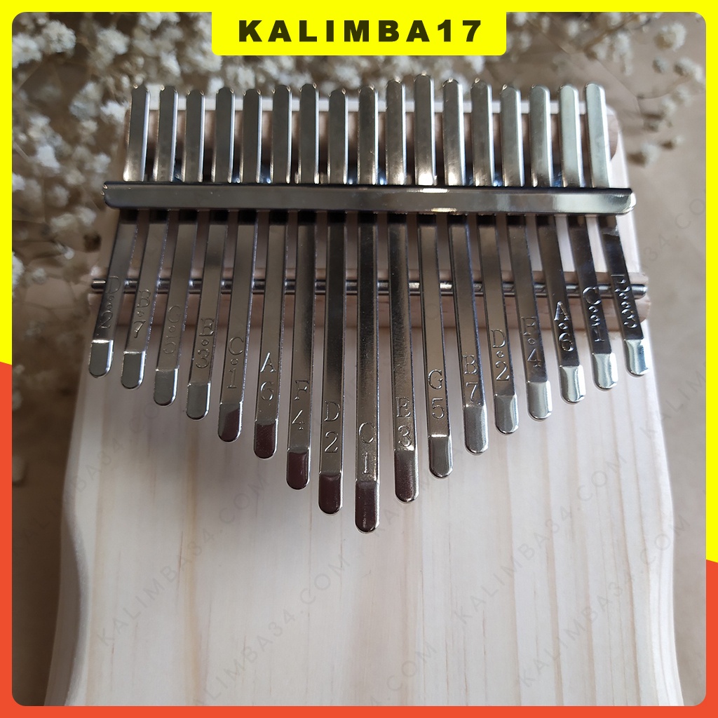 Nhạc cụ cho bé chơi đàn kalimba 17 phím gỗ tự nhiên nguyên khối, đồ chơi gỗ cho bé tập chơi piano ngón tay cái