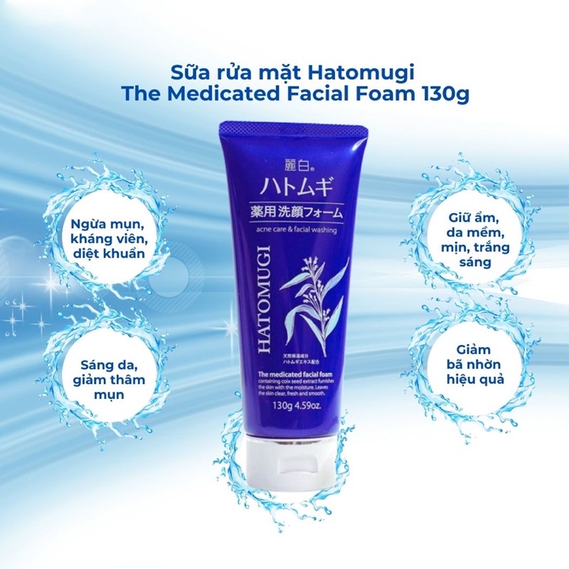 Sữa rửa mặt ý dĩ làm sạch sâu, an toàn cho da Hatomugi Nhật Bản