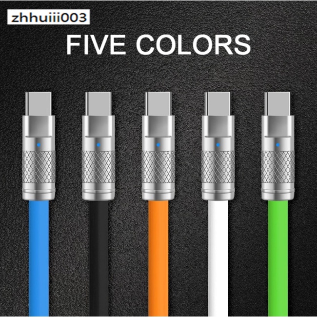 Dây Cáp Sạc Nhanh Usb Type C 120w 6a Có Đèn Led Báo Hiệu Cho Xiaomi Huawei