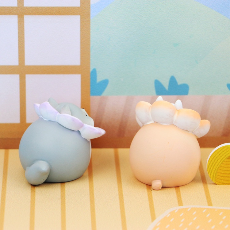 Set mô hình 4 bé MÈO FLOWER đội hoa biểu cảm dễ thương nhiều màu sắc chất liệu PVC làm quà tặng, mô hình tiểu cảnh-Ráp