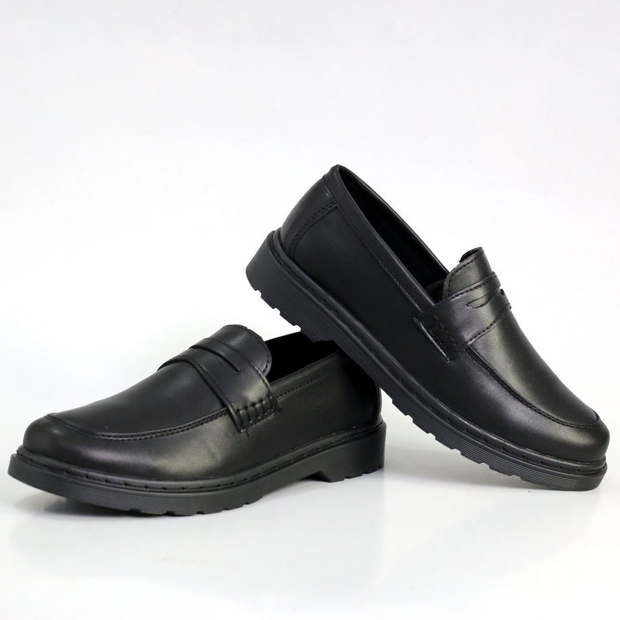 Giày Tây Lười Penny Loafer Black White Da Không Nhăn SL1094 StarLord