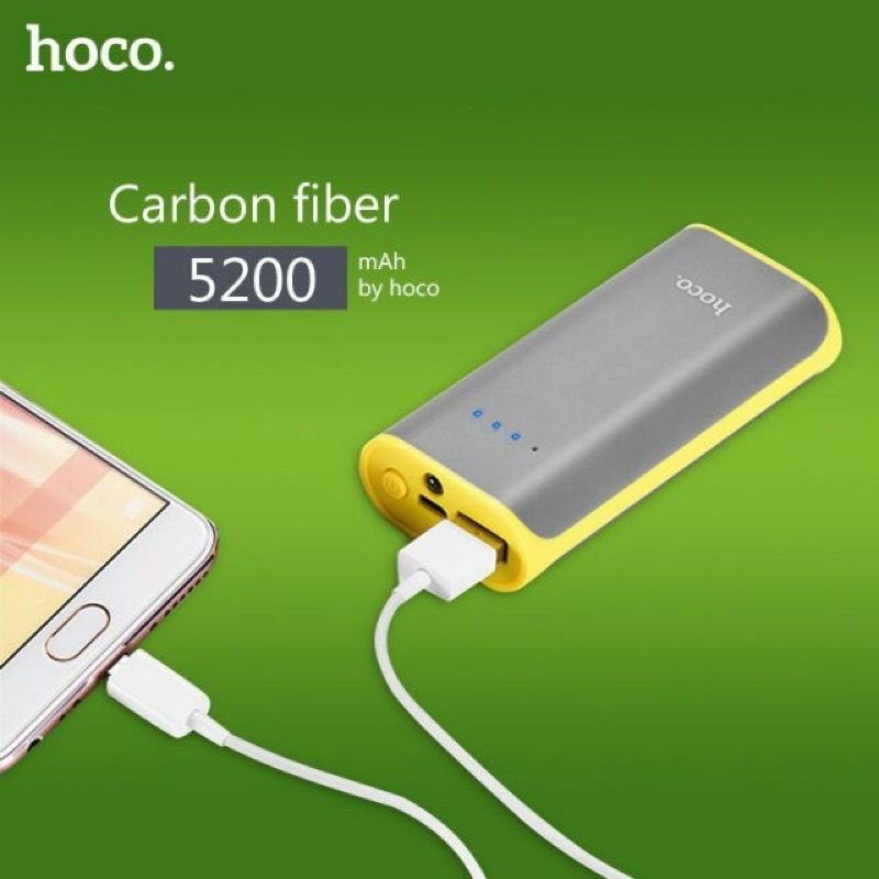 PIN DỰ PHÒNG LITHIUM 1 CỔNG USB 1.0A 5200MAH HOCO B21 - ĐÈN LED