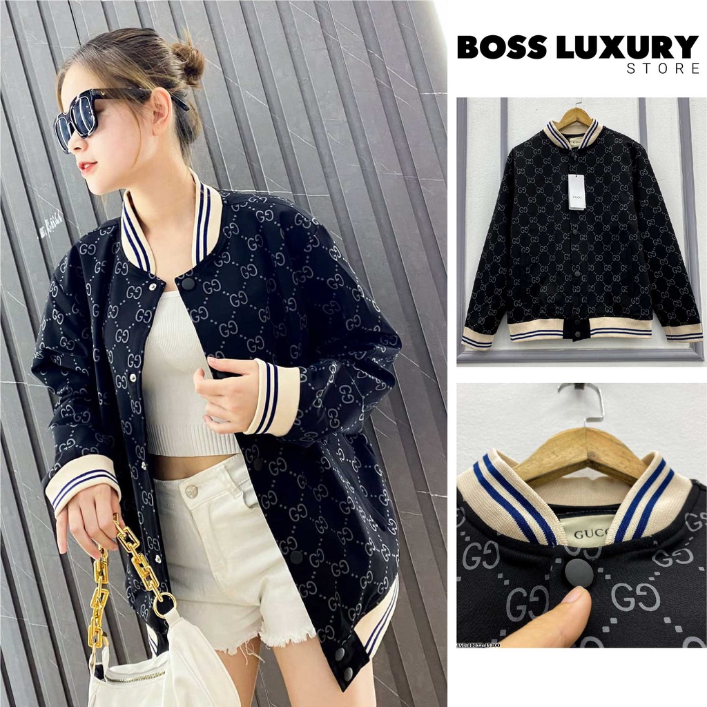 Áo khoác bomber varsity Gucci, áo khoác Gucci,áo khoác nam nữ mùa đông hot trend 2022