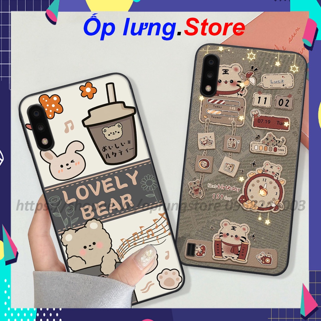 Ốp Samsung A01 / A02 bộ hình bear lovely,merry christmas,space,mill tea cute