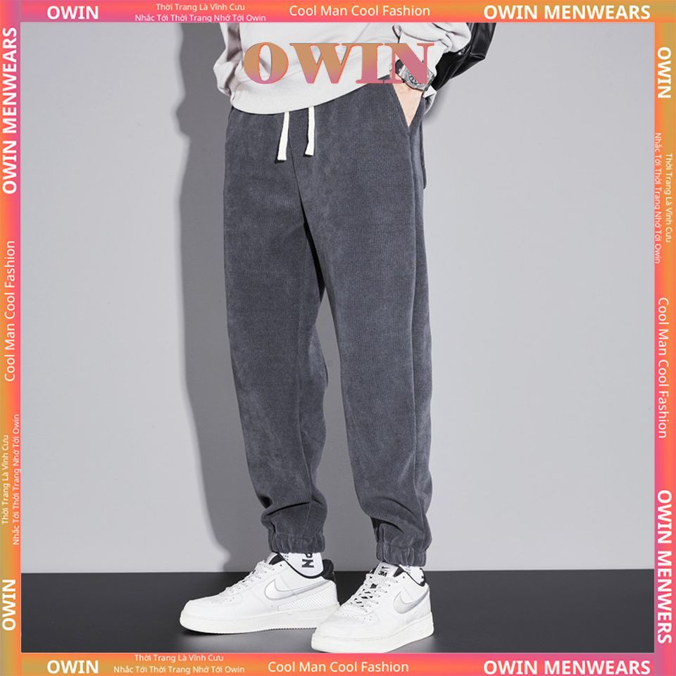 Quần jogger nam chất vải nhung tăm cao cấp, Quần jogger thu đông giữ nhiệt siêu tốt JO06 OWIN