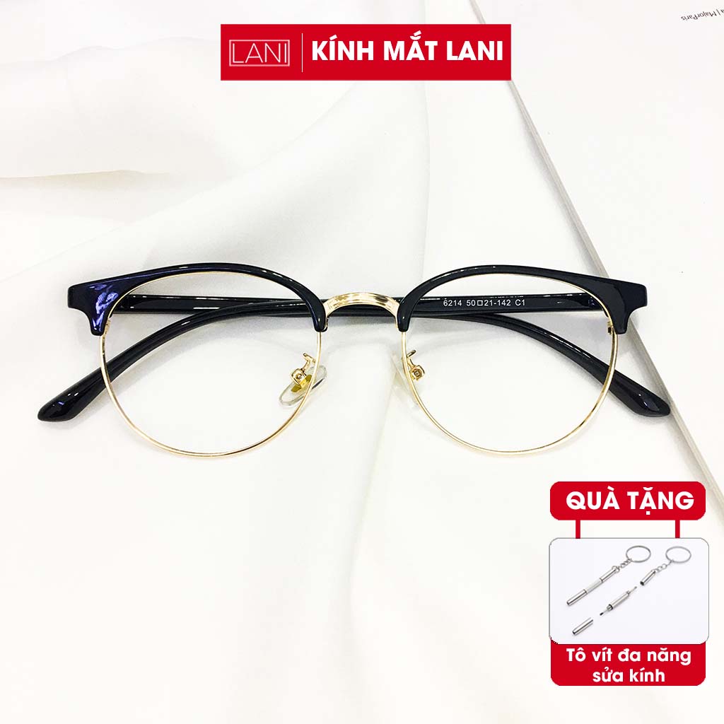 Gọng kính cận nam nữ mắt tròn nhựa dẻo siêu bền dễ đeo Lani 6214 - Mắt kính có độ theo yêu cầu