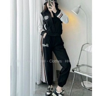 Bộ khoá NY hot trend phối sọc đen trắng thể thao cá tính
