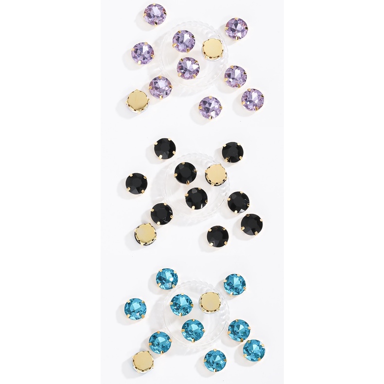 Kim Cương Giả Hình Tròn Có Móng Vuốt Màu Vàng Thêu Trên Váy Đính Đá Pha Lê Thủ Công