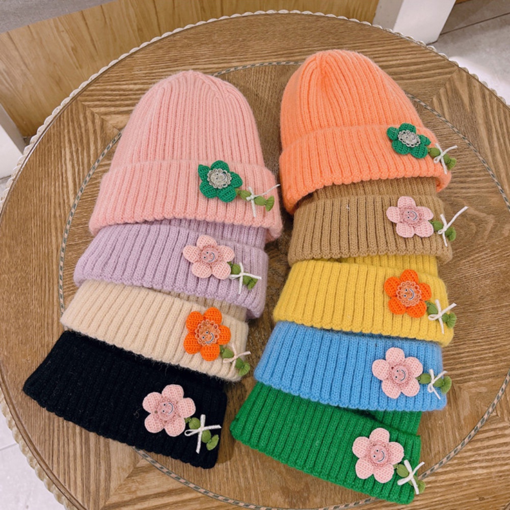 Mũ Len Dày Dặn Màu Sắc Ngọt Ngào Dễ Thương Cho Bé Gái