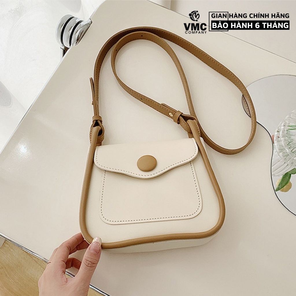 Túi đeo chéo Hàn Quốc đẹp VMC túi xách nữ đeo vai da dày trơn màu phong cách thời trang Hàn Quốc TX67