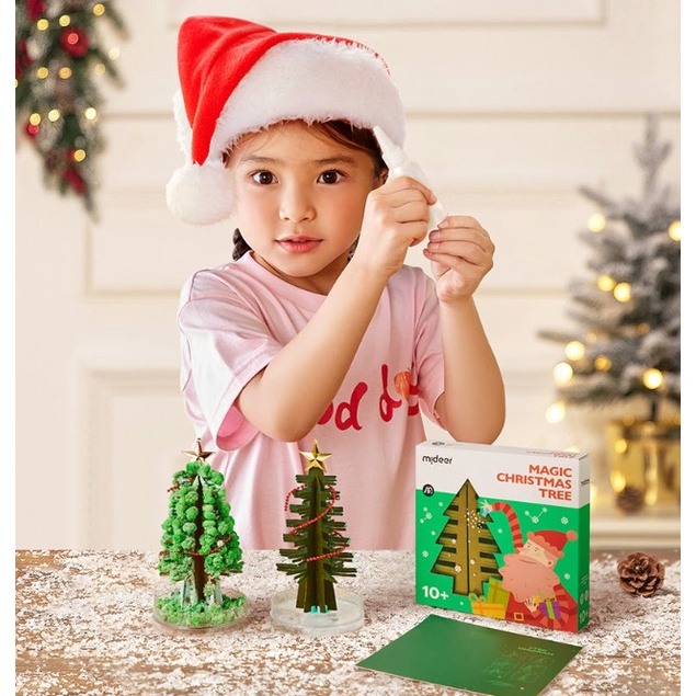 Cây Thông Noel Mini để bàn phủ tuyết Tự Nở Thần Kì Magic Christmas Tree, quà giáng sinh cho bé